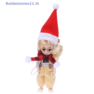 Buildvictories11 ผ้าพันคอ หมวกบีนนี่ ขนาดเล็ก สําหรับตกแต่งบ้านตุ๊กตา เทศกาลคริสต์มาส 1 ชุด