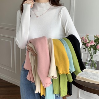 เสื้อคอเต่าครึ่งตัว สีพื้น แฟชั่นฤดูใบไม้ร่วง และฤดูหนาว สําหรับตกแต่ง