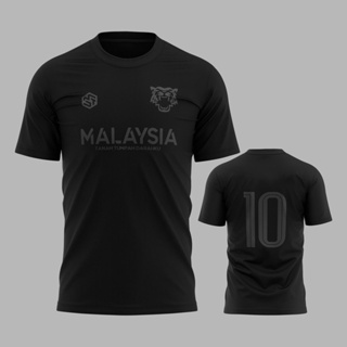 [พร้อมส่ง] เสื้อกีฬาแขนสั้น คอกลม ลายทีมชาติมาเลเซีย Malayan Tiger Jersey Blackout