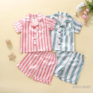 Babygarden-1-5 ปี ชุดนอนเด็ก 2 ชิ้น ชุดนอนแขนสั้น พิมพ์ลาย เสื้อเชิ้ต และกางเกงขาสั้น