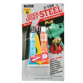 Alteco กาวอีพ๊อกซี่ 2ตัน กาวซีเมนต์เหล็ก กาวปะเหล็ก Alteco Quick Steel Epoxy 2TON ชนิดแห้งเร็วภายใน 4 นาที กาวติดเหล็ก