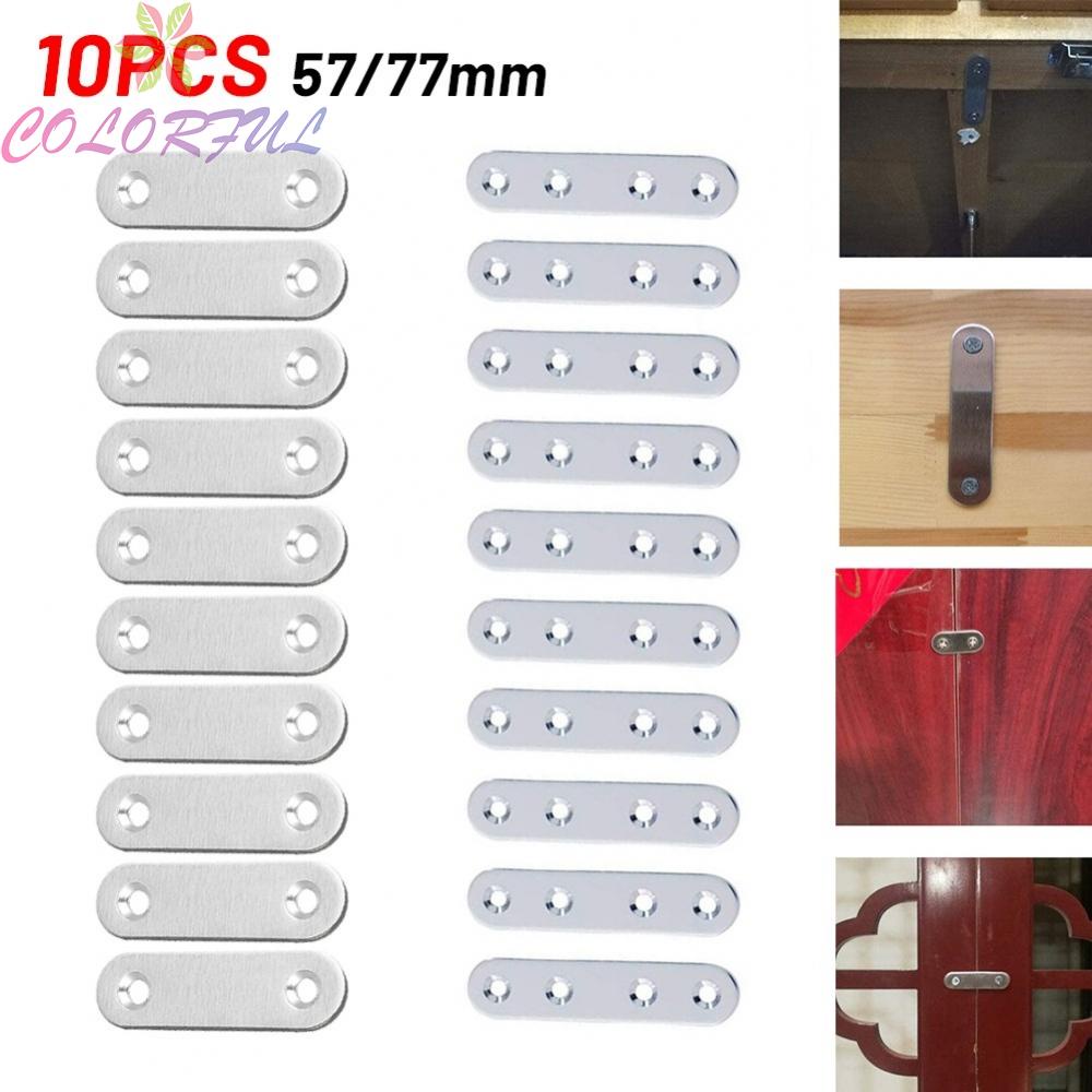 colorful-10pcs-stainless-steel-heavy-duty-straight-flat-plate-bracket-connector-furniture