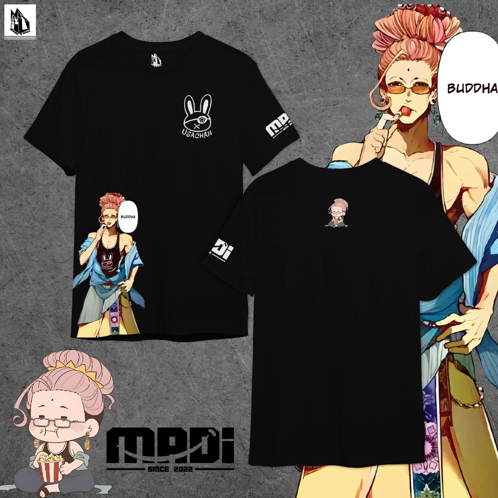 hot-anime-tshirt-เสื้อยืดcotton100-ศากยมุณี-ลาย3-มหาศึกคนชนเทพ-record-of-ragnarok-t-shirtแบรนด์madiของแท้