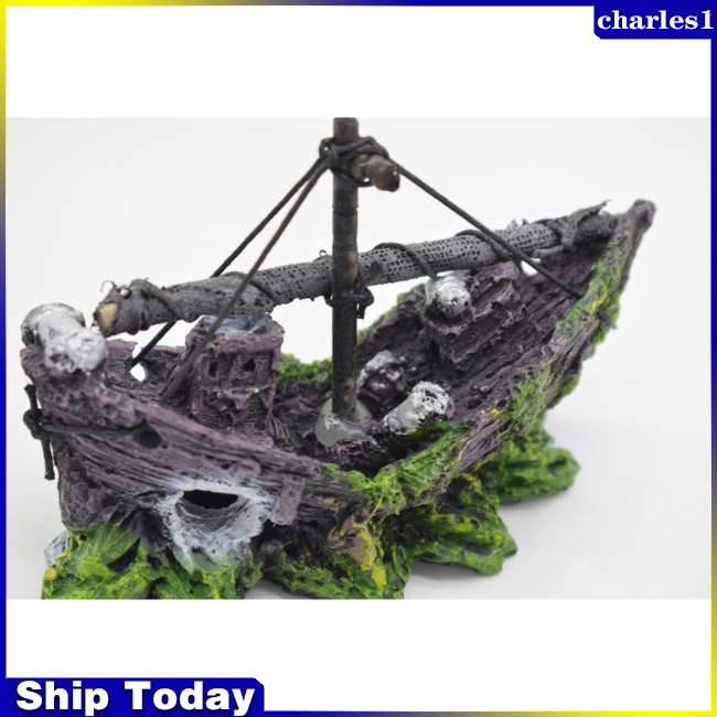 charles-เรือโจรสลัดเรซิ่น-สําหรับตกแต่งตู้ปลา