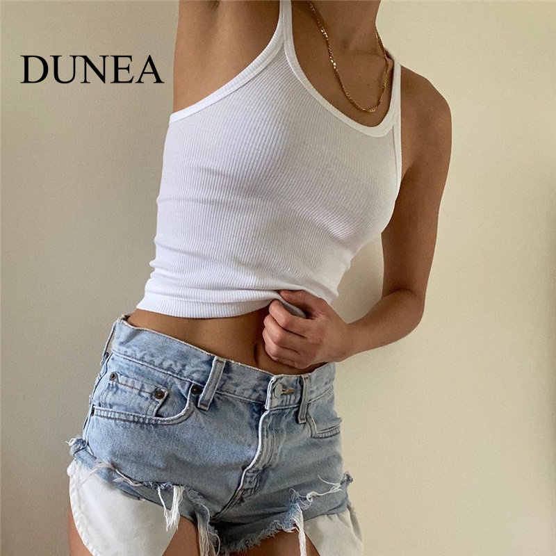 dunea-เสื้อกั๊ก-คอยู-สีพื้น-เข้ารูป-สไตล์อเมริกัน-สําหรับผู้หญิง