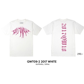 พร้อมส่ง ผ้าฝ้ายบริสุทธิ์ QWT09-2 2017 WHITE เสื้อยืดสีขาว T-shirt