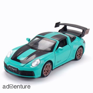 Adven โมเดลรถสปอร์ตจําลอง 1:32 ของเล่นสําหรับเด็ก Porsche 911 Targa 4s