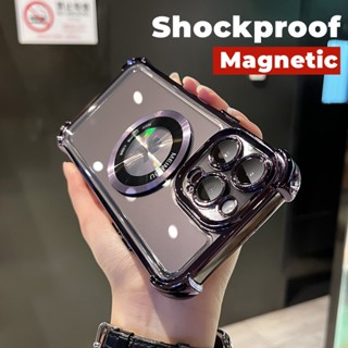 เคสโทรศัพท์มือถือ ซิลิโคนนุ่ม แม่เหล็ก กันกระแทก สําหรับ iphone 14 13 Pro Max 12 11 Pro Max 14 Plus i11 12pro