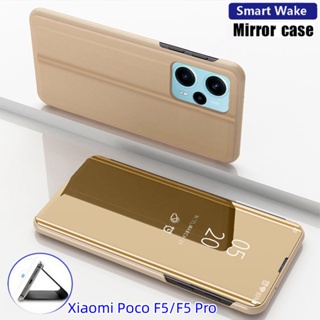 เคสโทรศัพท์มือถือหนังแข็ง ฝาพับกระจก กันกระแทก หรูหรา สําหรับ Xiaomi Poco F5 Pro 5G F5Pro F 5 Pocophone F5 2023