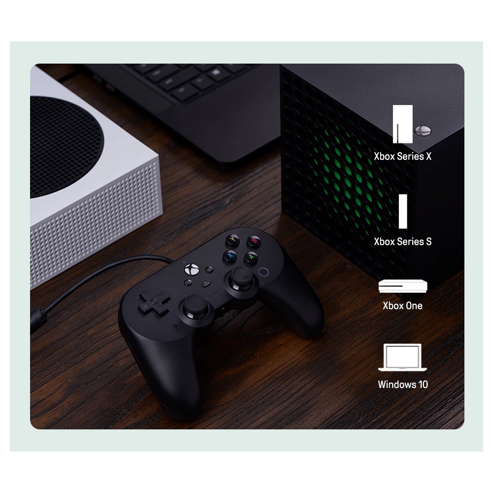 8Bitdo Pro2 82BB Wired Controller จอยมีสาย สีดำ : Xbox ,X,S Windows10 ...