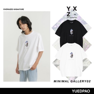 Yuedpao X  Minmal Gallery02 ยอดขาย No.1 รับประกันไม่ย้วย 2 ปี เสื้อยืดเปล่า เสื้อยืด Oversized แขนสั้น Black&amp;White