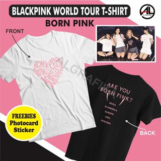 Oversize T-shirt เสื้อยืด พิมพ์ลาย Blackpink BORN PINK WORLD TOUR 2022 KPOP JISOO LISA เสื้อยืดคอตตอน