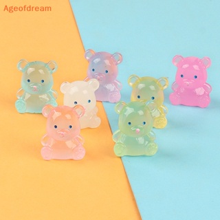 [Ageofdream] พวงกุญแจเรซิ่น จี้หมีน้อยน่ารัก 3D เรืองแสง หลากสีสัน DIY สําหรับตกแต่ง 2 ชิ้น
