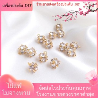 💖เครื่องประดับ DIY ขายส่ง💖จี้ชุบทอง 14k ประดับเพทาย แฮนด์เมด DIY สําหรับทําเครื่องประดับ สร้อยข้อมือ[จี้/ลูกปัด/สร้อยคอ/สร้อยข้อมือ/ต่างหู/กําไลข้อมือ]