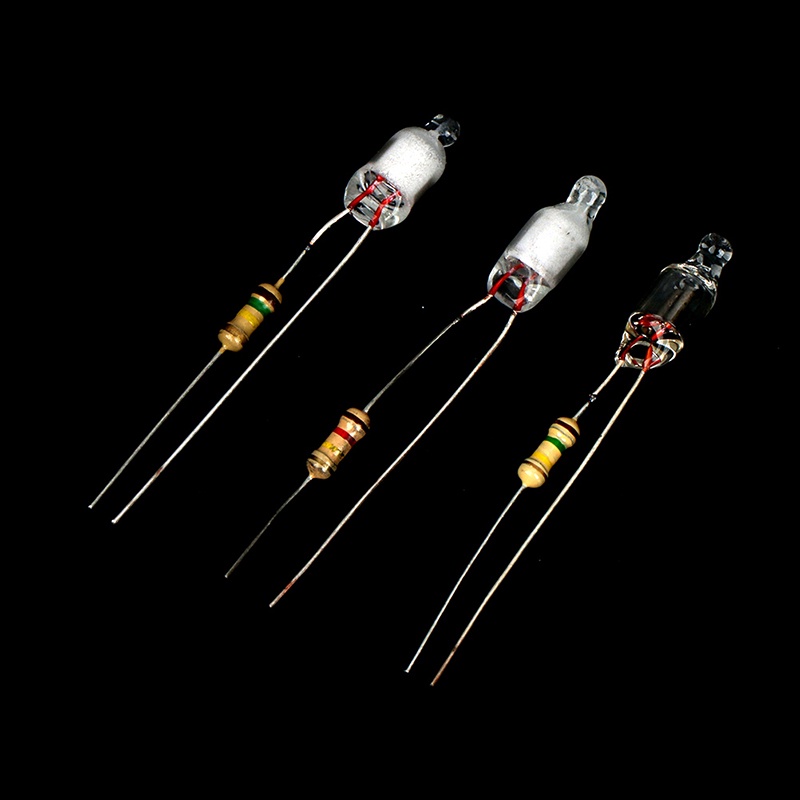 Bsbl หลอดไฟนีออน 4*10 มม. 5*13 มม. 10 ชิ้น พร้อมตัวต้านทาน 220V สีแดง ...