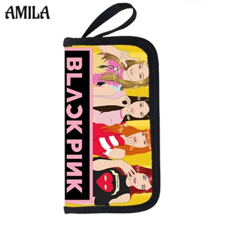 AMILA ที่ใส่บัตรแฟชั่น BLACKPINK กระเป๋าใส่เหรียญต่อพ่วงวงเกิร์ลกรุ๊ปเกาหลี มัลติฟังก์ชั่นหลายช่อง LISA JENNIE ROSE JISOO