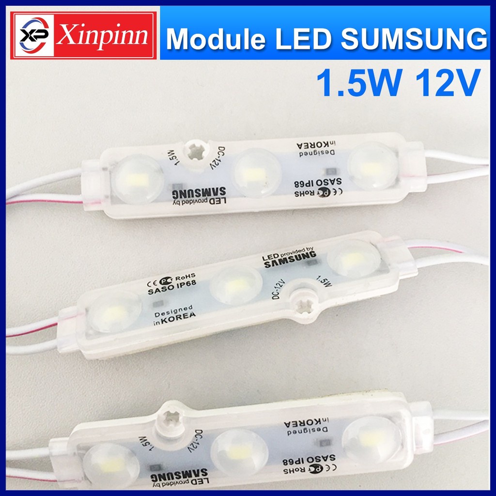 HH ไฟLEDโมดูล 5730 (3 เม็ดไฟ) 1.5W Size 66*19mm 165-180 ลูเมน DC12V ...