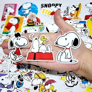 สติ๊กเกอร์ Snoopy สนูปปี้ ติดแน่น กันน้ำ ติดกระเป๋าเดินทาง โน้ตบุ้ค (50 ชิ้น) sticker