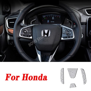 สติกเกอร์ตราสัญลักษณ์ 3D ติดพวงมาลัยรถยนต์ สําหรับ Honda Vezel CRV Accord Fit XR-V