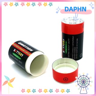 Daphs กล่องเก็บกุญแจ พลาสติก รูปแบตเตอรี่ สีแดง สําหรับซ่อนกุญแจ เครื่องประดับ ยา 2 ชิ้น