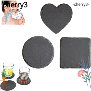 Cherry3 ที่รองแก้วทัวร์มาลีน หินอ่อนธรรมชาติ สีดํา สําหรับล้างสารพิษ