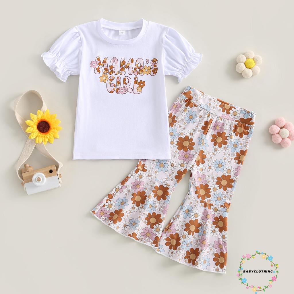 babyclothes-ชุดเสื้อแขนพัฟ-และกระดิ่ง-ลายดอกไม้-แฟชั่นฤดูร้อน-สําหรับเด็กผู้หญิง-2-ชิ้น