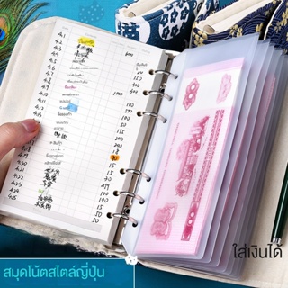 สมุดจดรายรับรายจ่าย，ใส่ธนบัตร รายรับ รายจ่าย สมุด,สมุดโน๊ตบุ๊ค ปกหนัง PU ขนาด A6 ลายการ์ตูนน่ารัก ประหยัดเงิน สไตล์ญี่ปุ่น สําหรับนักเรียน สํานักงาน.