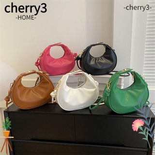 Cherry3 กระเป๋าสะพายไหล่ สะพายข้าง หนัง PU สีพื้น สไตล์มินิมอล แฟชั่นฤดูร้อน สําหรับผู้หญิง