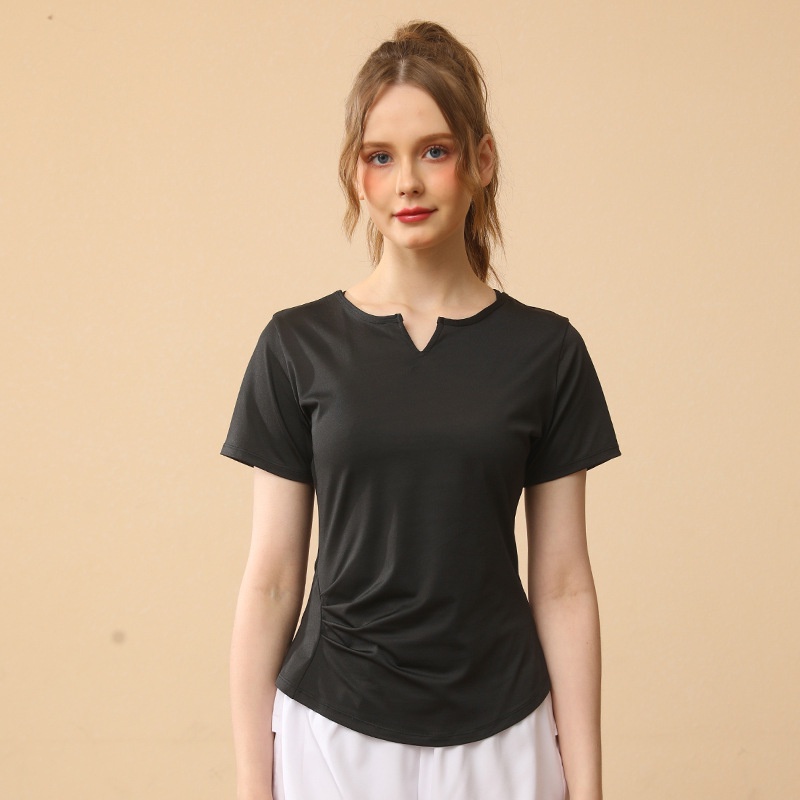 เสื้อยืดแขนสั้น-คอวี-เข้ารูป-แบบเป็นทางการ-สําหรับผู้หญิง