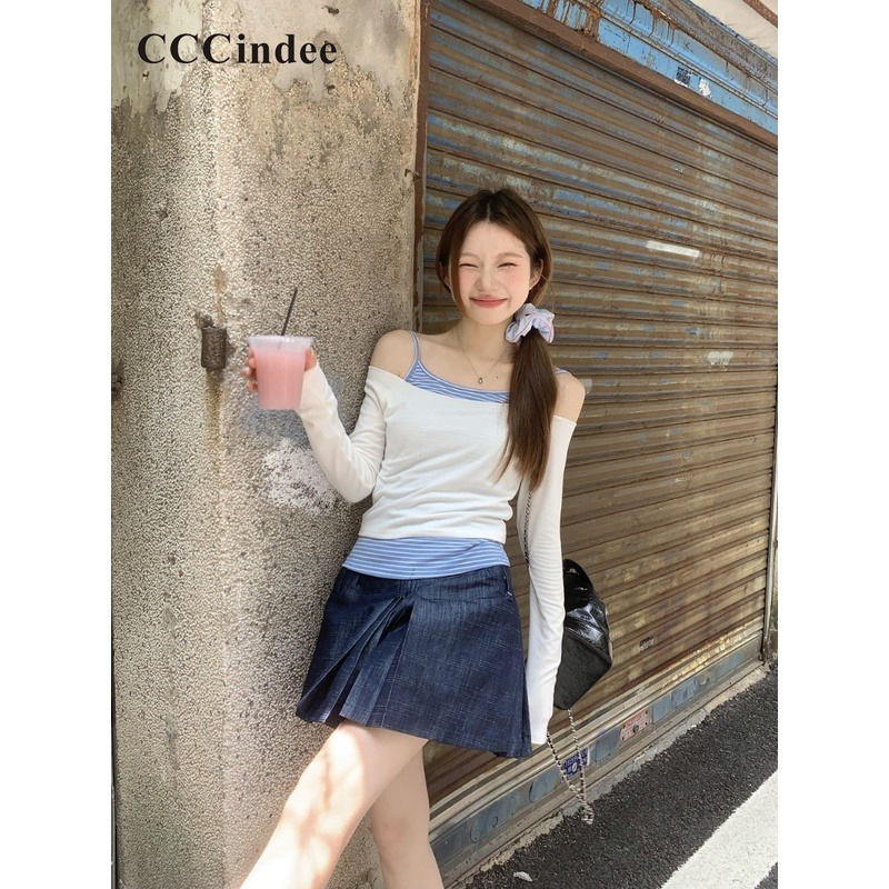 cccindee-ใหม่-เสื้อยืดลําลอง-แขนสั้น-เข้ารูป-สีพื้น-เข้ากับทุกการแต่งกาย-แฟชั่นสําหรับสตรี-2023