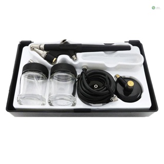 [Ready Stock]Mini Single Action Air Brush Kit Siphon Feed 0.8mm Paint Spray  Air Brush Kit with Hose 2cc Fluid Cups Spray Tool for Body Painting Makeup Art Model Tattoo Manicure