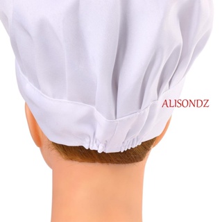 Alisondz หมวกเชฟ หมวกอบบาร์บีคิว สีขาว