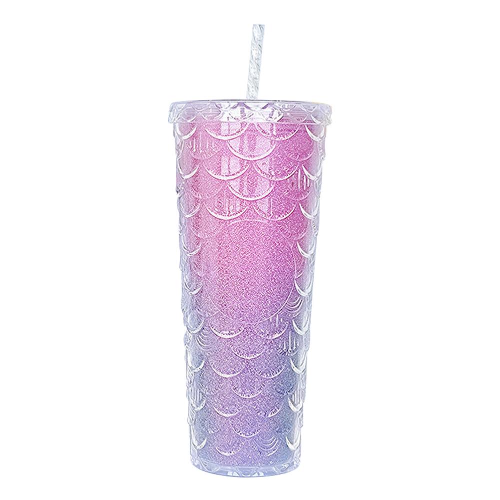 ขวดน้ําแฟชั่น-ลายเกล็ดปลา-พร้อมหลอดดูด-สร้างสรรค์-ขนาด-700-มล-u8n8