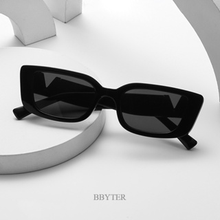 Bbyter แว่นตากันแดด ทรงสี่เหลี่ยมผืนผ้า สไตล์วินเทจ คลาสสิก สีดํา สําหรับผู้หญิง