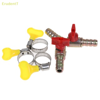 [ErudentT] วาล์วปิดบอล ชนิดตัว Y 3 ทาง พร้อมแคลมป์หนีบท่อน้ํามันเชื้อเพลิง 10 มม. [ใหม่]