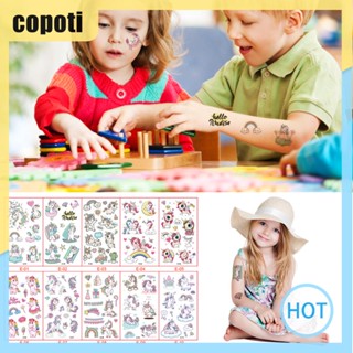 Copoti ชุดสติกเกอร์รอยสักชั่วคราว ลายยูนิคอร์นน่ารัก สําหรับเด็ก 40 ชิ้น