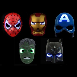 Superheroes Ironman / SpiderMan / Hulk / Batman / Capital America Cosplay Anime Mask with LED Light