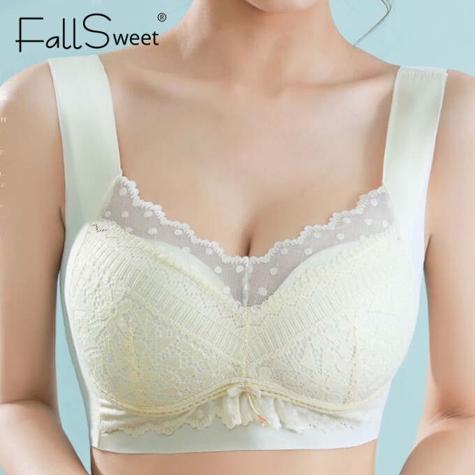 fallsweet-ชุดชั้นใน-เสื้อชั้นใน-บราเซียร์-ลูกไม้-ไร้สาย-คัพเต็ม-ขนาดใหญ่