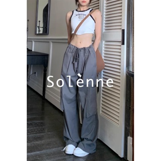Solenne  กางเกงขายาว คาร์โก้ กางเกง ย้อนยุค 2023 NEW ทันสมัย พิเศษ Beautiful สวยงาม A90M05O 36Z230909