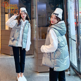เสื้อกั๊กแจ็กเก็ต ผ้าฝ้าย แบบหนา ตัวสั้น แฟชั่นฤดูหนาว สไตล์เกาหลี สําหรับผู้หญิง และนักเรียน 2023
