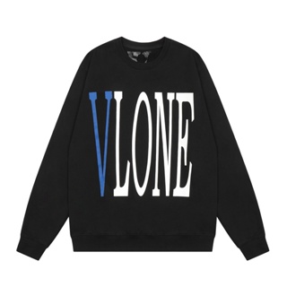 Vlone เสื้อกันหนาว คอกลม ขนาดใหญ่ พิมพ์ลายตัวอักษร ด้านหน้า และด้านหลัง ดูดี อเนกประสงค์ สไตล์ Herw แฟชั่นสําหรับทุกเพศ