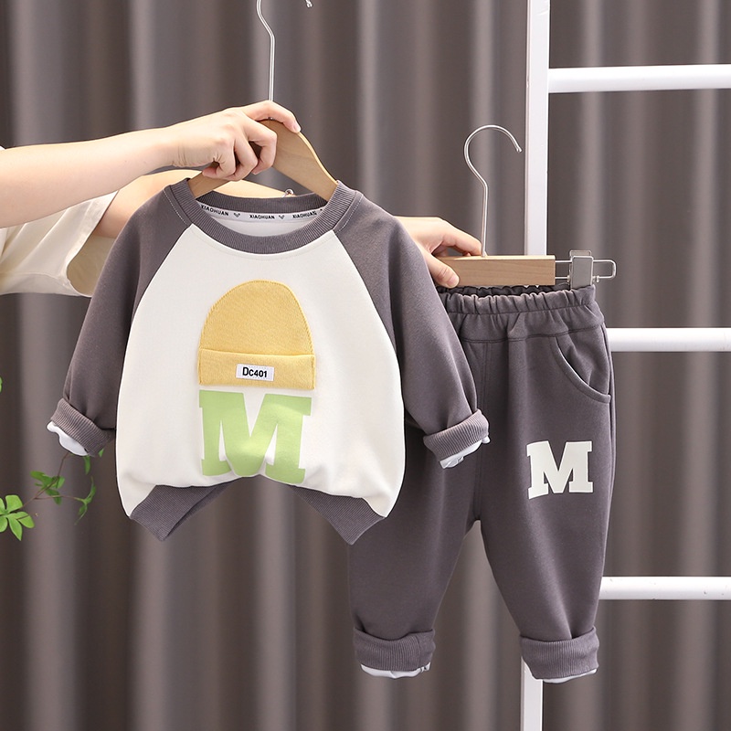 เสื้อกันหนาว-คอกลม-สองชิ้น-แฟชั่นฤดูใบไม้ผลิ-และฤดูใบไม้ร่วง-สําหรับเด็กผู้หญิง