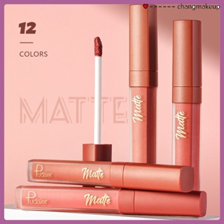 Pudaier Sexy Lip Gloss ลิปกลอสเนื้อแมท Pudaier ลิปสติก Matte Waterproof Makeup Long Lasting Cosmetics cod