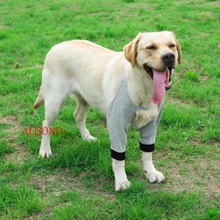 Alisond1 สายรัดข้อศอกสุนัข ผ้าฝ้าย ระบายอากาศ ปลอกแขน ป้องกันการเลีย ปรับได้ นุ่ม ลูกสุนัข พันศอก สําหรับสุนัข ขาหน้า