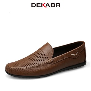 Dekabr รองเท้าโลฟเฟอร์ลําลอง หนังวัวแท้ แฮนด์เมด ระบายอากาศ ใส่สบาย สําหรับผู้ชาย ไซซ์ 36-46