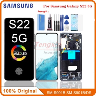 หน้าจอสัมผัสดิจิทัล LCD 6.1 นิ้ว พร้อมกรอบ สําหรับ Samsung Galaxy S22 S22 5G LCD S901B S901B DS S901U