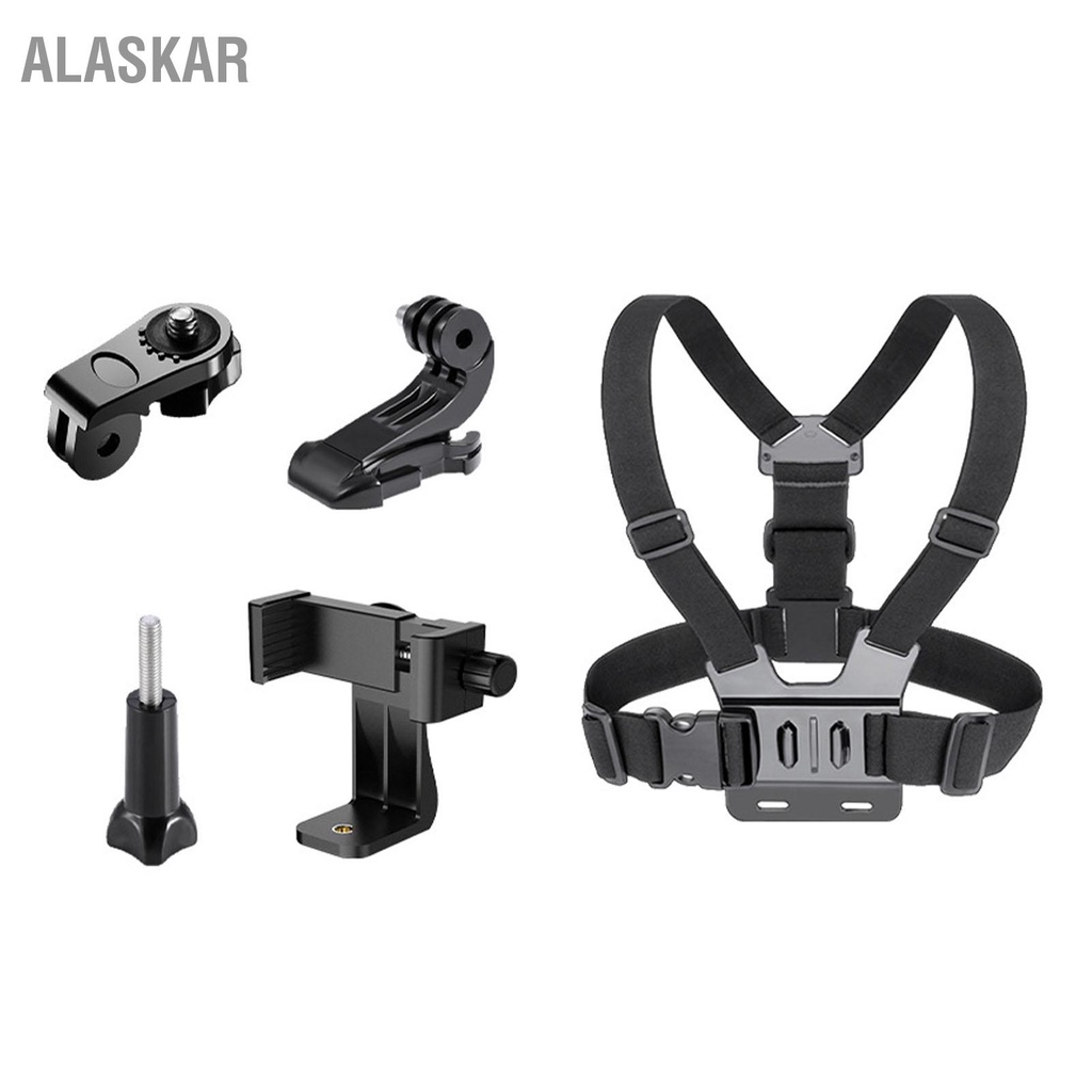 alaskar-สายรัดหน้าอก-mount-โพลีเอสเตอร์ปรับขนาดได้สำหรับกล้องแอคชั่นมือถือถ่ายทำเล่นสกีปีนเขา