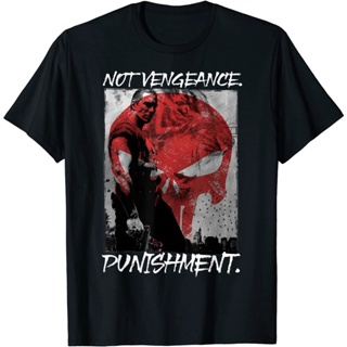 แขนสั้นcrew neckเสื้อยืด ผ้าฝ้าย พิมพ์ลายกราฟฟิค dtf Marvel The Punisher Not Vengeance Skull สําหรับผู้ชายS-XXXXL