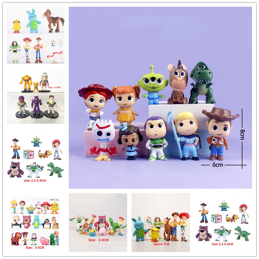 โมเดลตุ๊กตาฟิกเกอร์-toy-story-buzz-lightyear-lotso-woody-triss-dinosaur-strawberry-bear-ของเล่นสําหรับเด็ก