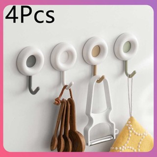 Creative 4Pcs กาว Hook Punch ฟรีห้องครัวห้องน้ำ Traceless Wall Hook ติดผนังไม่มีรอยต่อ Sticky Multi-Function ผู้ถือ Home อุปกรณ์เสริม [COD]